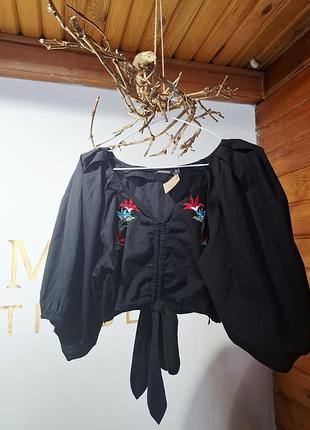 Чорний топ  блуза , booho розмір s/m  100%cotton