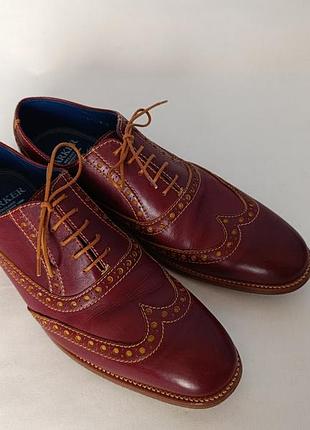 Преміальні шкіряні туфлі броги barker england creative collection, розмір 42 (uk 9)