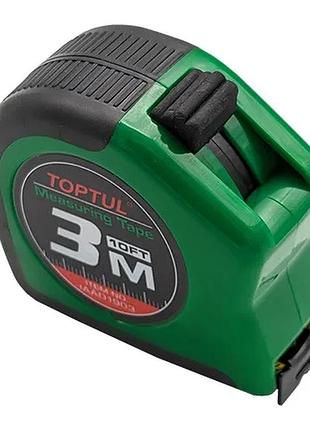 Рулетка механическая toptul 3м x 19мм пластик жёлтая (624231)