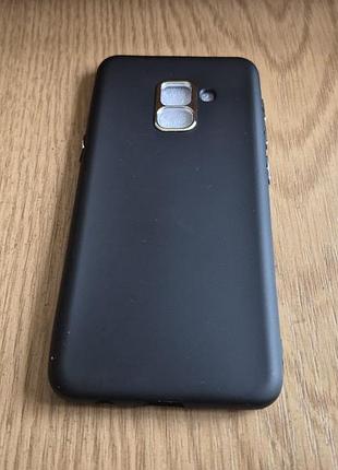 Чохол для samsung galaxy a8 2018 чорний матовий soft touch