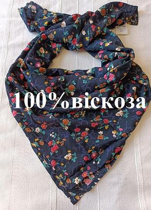 Fashion extra collection квадратный платок 100% вискоза цветочный принт