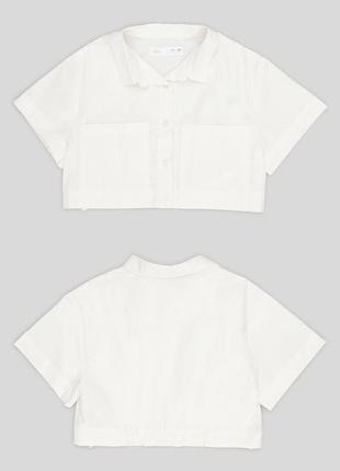 Укороченная белая блуза от zara size 130