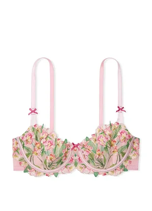 Victoria’s secret dream angels wicked unlined lily embroidery balconette bra бюстгальтер балконет без поролону chalk rose 34c  75с