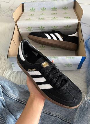 Кроссовки adidas spezial handball black logo арт 1094
