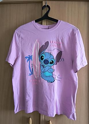 Рожева жіноча футболка зі стіч stitch