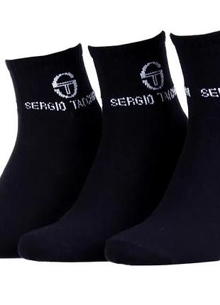 Шкарпетки sergio tacchini бавовна 35-37 чорний 3-pack (715543)