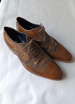 Італійські шкіряні туфлі-броги giorgio 1958 (оригінал, розмір 42)