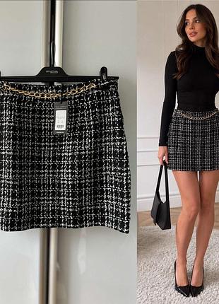 Новая твидовая юбка в клетку