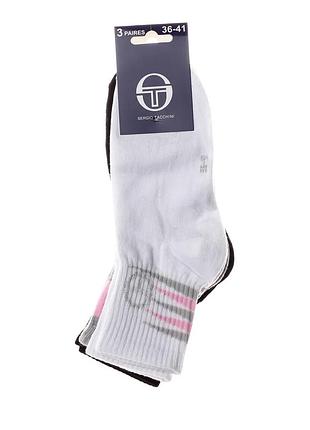 Шкарпетки sergio tacchini 3-pack бавовна 36-41 білий сірий чорний (715641)