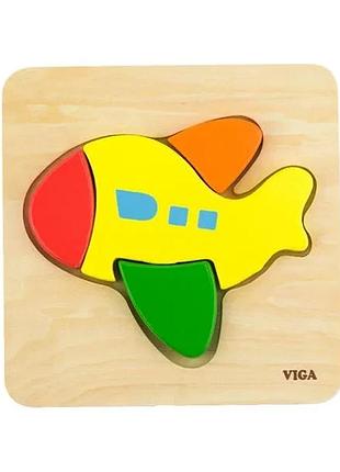 Деревянный минипазл viga toys 17х2х15 см разноцветный (700864)