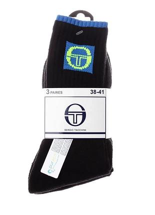 Шкарпетки sergio tacchini бавовна 35-37 синій зелений 3-pack (715672)