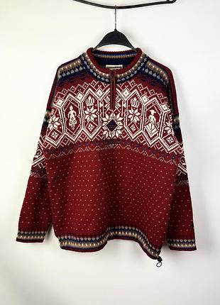Вовняний светр dale of norway norge 2000 wool sweater mens оригінал вінтажний червоний чоловічий розмір l