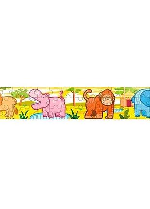 Деревянный пазл viga toys 48 ел джунгли 21х5х19 см разноцветный (700856)