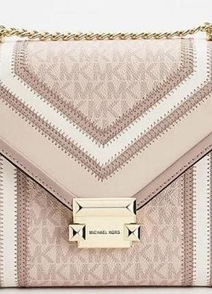Жіноча сумка michael kors whitney convertible shoulder bag у ніжно-рожевому комбінованому виконанні (powder blush multi).