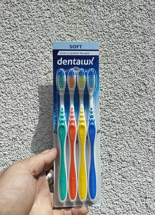 Набір зубних щіток dentalux classic soft 4 шт | м'які щітки для чутливих зубів та ясен, німеччина