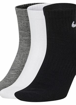 Носки nike хлопок 38-42 черный белый серый 3 пары (715459)