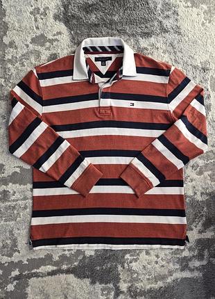 Поло с длинным рукавом, регбойка, размер л (лонгслив-поло, rugby style)