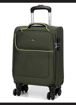 Валіза snowball xs 46×33×18 см (28+7 л), ручна поклажа, tsa, хакі
