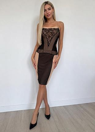 Вінтажна мереживна сукня плаття  комбінація сітка оригінал christian dior