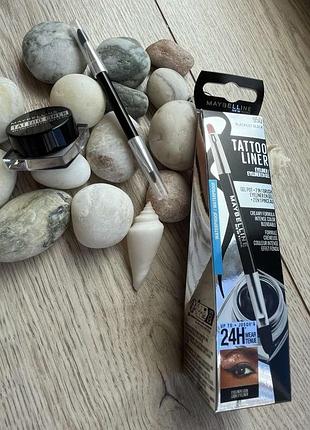 Ультрастойкая водостойкая гелевая подводка для глаз maybelline tattoo liner gel pot 950 blackest black