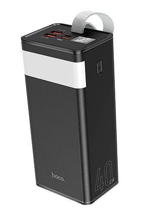 Power bank hoco j86 40000mah, 2usb+type-c+micro, pd20w, ліхтарик, black, 0.790kg