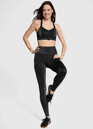 Victoria’s secret pink seamless bling leggings безшовні легінси чорні з блиском m довгі