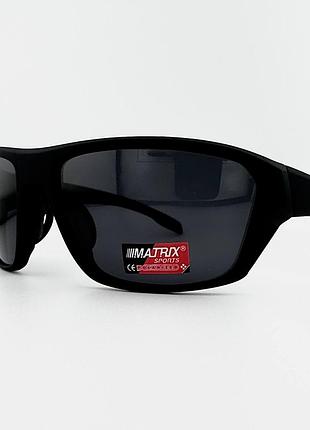 Спортивні сонцезахисні окуляри matrix mx060 166-91-f26 з поляризацією, чорні антибликові для водіїв і риболовлі