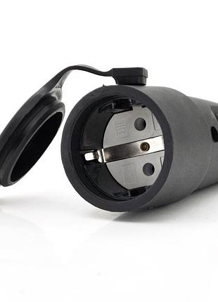 Штепсельний роз'єм з заземленням ip44 16a 250v 602228, black