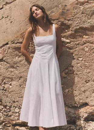 Оригінальна біла бавовняна сукня з нової колекції zara new original.