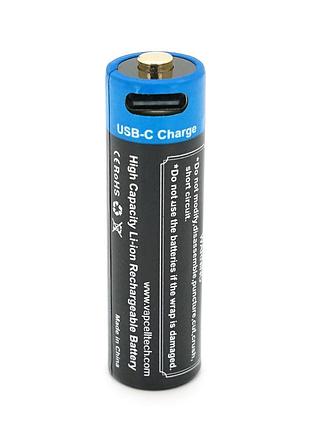 Аккумулятор 14500 li-ion vapcell p1422a, 2250mah, 1.5v aa 3.4wh, usb type-c