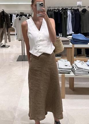 Льняна спідниця zara