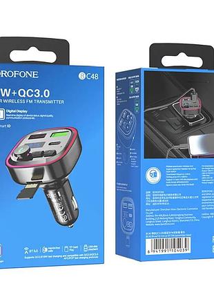 Fm-модулятор borofone bc48, gray, box 3