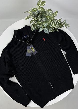 Кардиган polo ralph lauren черный вязаный кардиган поло ральф свитер вязаный