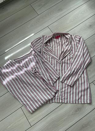 Оригінальний фланелевий піжамний комплект victoria's secret flannel long pajama set.розмір m