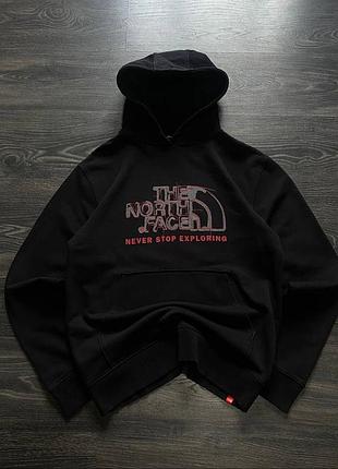 Чёрный худи the north face мужской оригинал с большим логотипом