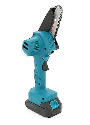 Аккумуляторная цепная пилочка mini chain saw 15cm, 24v, зарядное + 2 аккумулятора, blue, вх