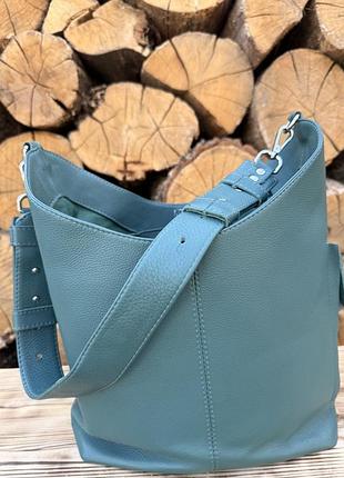 Зеленая сумка из натуральной кожи. lovandbag