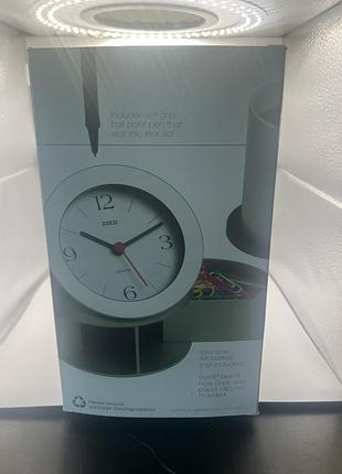 Вінтажний настільний годинник-органайзер zelco quartz (ретро / спейс-ейдж)