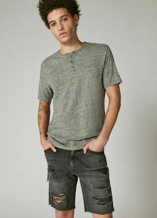 Футболка lucky brand лляна гудзики 196200095943 heather grey