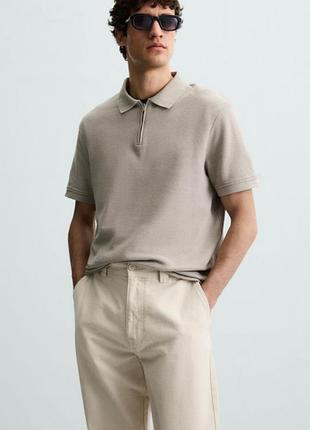 Футболка zara 19512 поло camel l