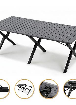 Розкладний туристичний стіл prodobro camp black xl 117x59x41 см сталь чорний (816970)