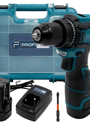 Мощный аккумуляторный шуруповерт profi-tec pcd35168bl: с акб 2шт-16.8v 2.0 ah, 35 нм, набор головок mik26