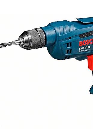 Профессиональная дрель электрическая безударная bosch professional gbm 10 re : 600 вт, 2600 об/мин, нм 20 mik26