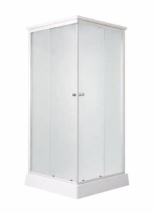 Душовий бокс lidz kubis sb90x90 матове скло frost 4 мм 90x90 см білий алюміній (816543)