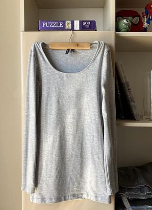 Удлинённый лонгслив серый vero moda