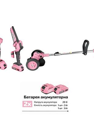 Набір садовий акумуляторний grosser pset 312 (g0301) секатор,пила,тример mik26