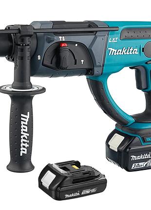Професійний акумуляторний перфоратор makita dhr202rx4 : з акб 2шт-18v 3 аг + 1,5 аг, 2 дж mik26