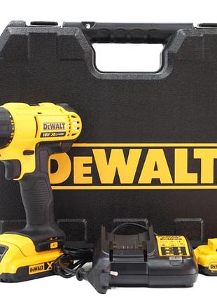 Акумуляторна дриль-шуруповерт dewalt dcd771d2, 18в, обертаючий момент 42 нм,2 акумулятора + зарядне + кейс mik26
