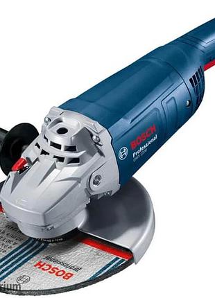 Професійна кутова шліфувальна машина (болгарка) bosch gws 2200 : 2200 вт, 6500 об/мин, диск 230 мм mik26