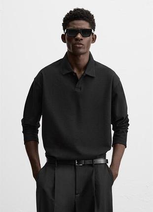 Кофта zara лонгслів поло 6462/305 black